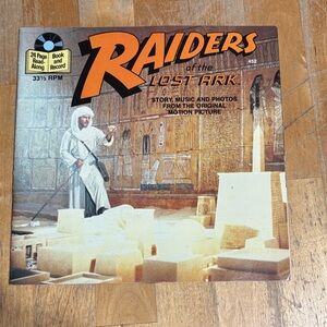Vintage Raiders of the Lost Ark Vinyl Record and book set